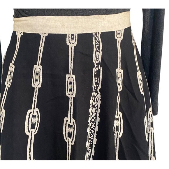 Ishyu Vintage Inspired Sequins and Tan Black Full Circle Skirt Size 10 - Picture 3 of 8